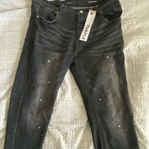 Purple Men's Dark Gray Straight Jeans
